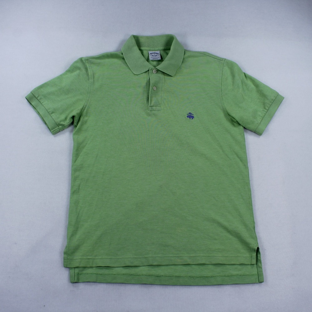 Brooks Brothers Men's Size S Slim Fit Performance Polo Shirt Lime Green Cotton